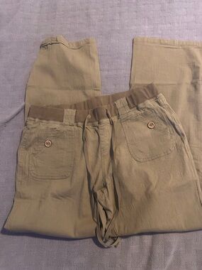 Women's Drawstring Chino Pants in Light Khaki